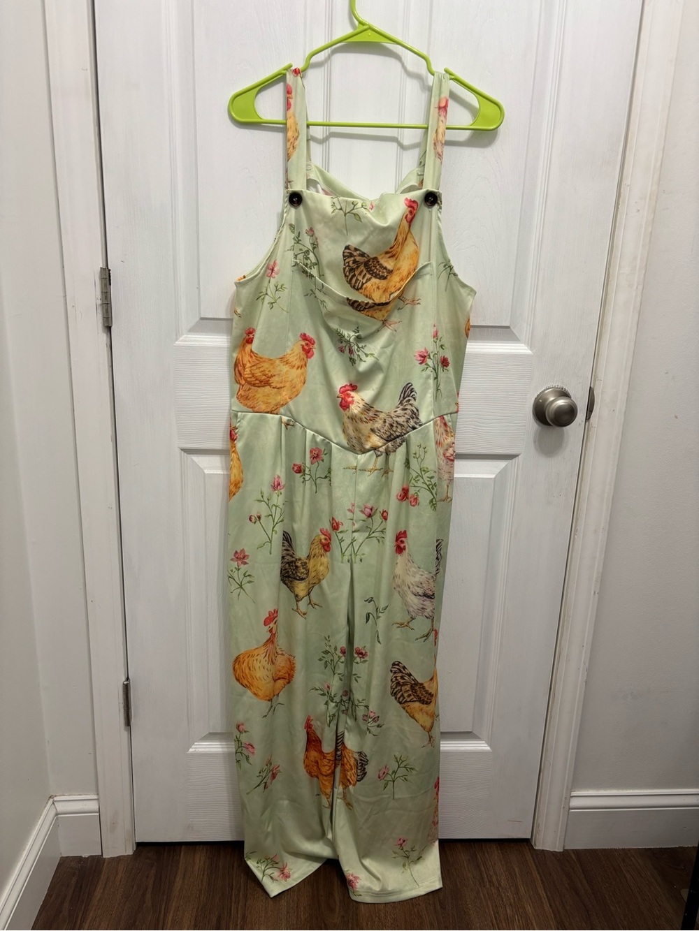 SHEIN Green Chicken Print Jumpsuit